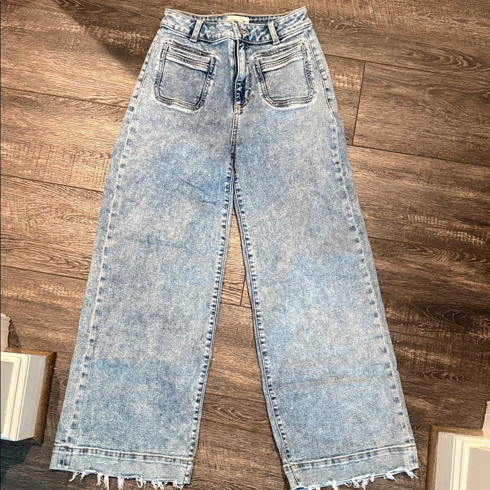 Stylish Light Blue Wide Leg Jeans